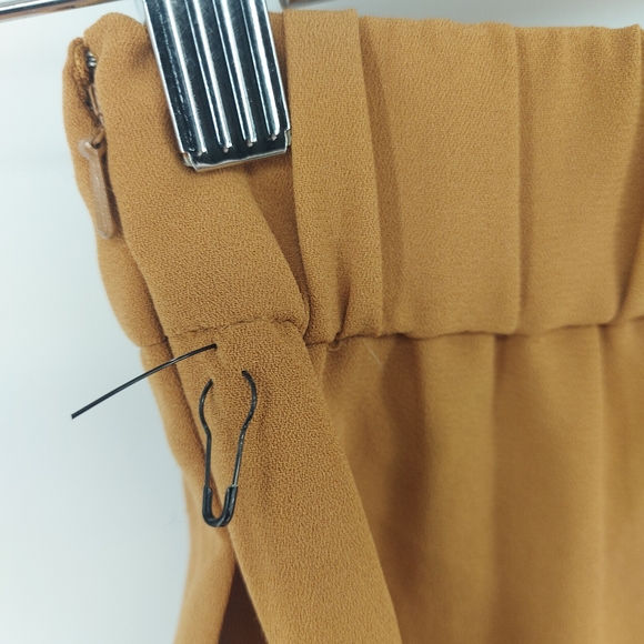 Leith High Waisted Wide Leg Elastic Waist Side Zipper Pants Size XS Tan - Picture 6 of 7